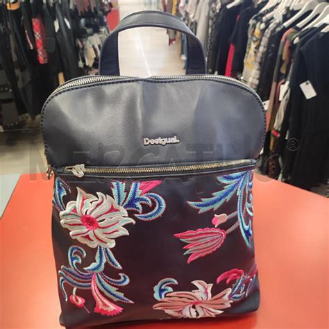 zaino desigual nero con fiori